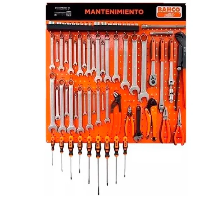 Tablero mantenimiento 1/b 71 Pz chapa herramientas Bahco